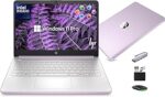 HP 14” Laptop Ultra-Portable Computer 2026 Student Business, MS Office, Copilot AI, Intel 4-Core CPU, 4GB RAM, 628GB Storage (128GB UFS+500GB Ext), Long Battery, MaxsolAccessory, Win 11 Pro, Lavender