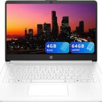 HP 14" HD Student Laptop, Intel Celeron N4500, 4GB DDR4 RAM, 64GB eMMC, Intel UHD Graphics, 720p HD Camera, Copilot, Fast Charge, Wi-Fi 6, Windows 11S, White (Renewed)