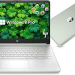 HP 14” Laptop Ultra-Portable Computer 2026 Student Business, MS Office, Copilot AI, Intel 4-Core CPU, 4GB RAM, 628GB Storage (128GB UFS+500GB Ext), Long Battery, MaxsolAccessory, Win 11 Pro, Green