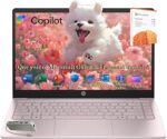 HP Laptop 2026 Edition with Copilot AI, 16GB RAM, 512GB SSD + 128GB UFS, Intel Processor, Long Battery Life, Lightweight, 1 Year Office 365, Windows 11 Home S for Students & Office, Type-C HUB, Pink