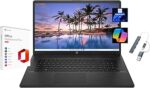 HP 2025 17.3" HD+ Laptop, with Free Lifetime Microsoft Office 2024, Intel Core i5-1334U, 16GB RAM, 256GB SSD, Intel Iris Xe Graphics, Windows 11 Pro, Jet Black, with USB Hub