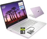HP 14 Student-Laptop Back to School, Quad-Core Processor (Beat i3) 8GB RAM 256GB Storage(128GB UFS + 128GB SD Card) Laptops for Student with 1-Year Office 365 Copilot AI Win11,Honey Lavender - Image 4