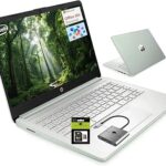 HP 14 Student-Laptop Back to School, Quad-Core Processor (Up to 3.6GHz) 8GB RAM 256GB Storage(128GB UFS + 128GB SD Card) Laptops for Student with 1-Year Office 365 Copilot AI Win11, Willow Green