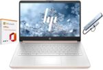 HP 14" Business Laptop, 1-Year Office 365 with Copilot AI, 8GB RAM 576GB Storage (64GB SSD+512GB SD Card), Dual-Core Intel Processor, Windows 11, PLUSERA 8-in-1 Hub Included, Rose Gold - Image 3