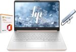 HP 14" Business Laptop, 1-Year Office 365 with Copilot AI, 8GB RAM 576GB Storage (64GB SSD+512GB SD Card), Dual-Core Intel Processor, Windows 11, PLUSERA 8-in-1 Hub Included, Rose Gold - Image 2