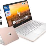 HP 14" Laptop Computer for 2026 Student Business Productivity, MS Office & Win 11 Pro, Copilot AI, Intel 4-Core CPU, 4GB DDR5 RAM, 628GB Storage (128GB UFS+500GB Ext), Wi-Fi 6, HubxcelAddon, Rose Gold