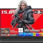 2026 AMD Gaming Laptop with Ryzen 7 5825U Processor(8C/16T, Up to 4.5GHz), AMD Radeon™ Graphics, 16GB RAM 1TB NVMe SSD, 15.6“ FHD Display Laptop with BK, WiFi 6, HDMI, Type-C, Webcam Cover Slide