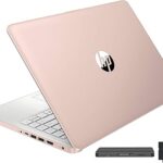 HP Stream 14" HD BrightView Laptop, Intel Celeron N4120, 16GB RAM, 416GB Storage (128GB eMMC + 288GB Docking Station Set), Intel UHD Graphics, 720p Camera, Wi-Fi, 1 Year Office 365, Win 11 S, Gold