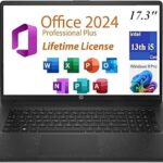 HP Business Laptop, 17.3" HD+ Display,13th Gen Intel Core i5-1334U Processor, 64GB RAM, 1TB NVMe SSD, Free Lifetime Office 2024, Long Battery Life, WiFi 6 Windows 11 Pro, Jet Black