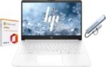 HP 14" Business Laptop, 1-Year Office 365 with Copilot AI, Dual-Core Intel Processor, Windows 11, PLUSERA 8-in-1 Hub Included, Snowflake White (Snowflake White, 16GB RAM | 576GB Storage) - Image 4