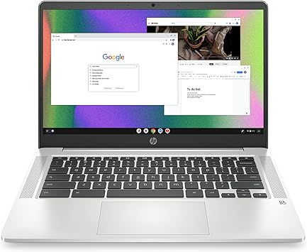 HP Chromebook 14 Laptop, Intel Celeron N4120, 4 GB RAM, 64 GB eMMC, 14″ HD Display, Chrome OS, Thin Design, 4K Graphics, Long Battery Life, Ash Gray Keyboard (14a-na0226nr, 2022, Mineral Silver) HP Chromebook 14 Laptop, Intel Celeron N4120, 4 GB RAM, 64 GB eMMC, 14" HD Display, Chrome OS, Thin Design, 4K Graphics, Long Battery Life, Ash Gray Keyboard (14a-na0226nr, 2022, Mineral Silver) - Image 1