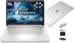 HP 14” Laptop Ultra-Portable Computer 2026 Student Business, MS Office, Copilot AI, Intel 4-Core CPU, 4GB RAM, 628GB Storage (128GB UFS+500GB Ext), Long Battery, MaxsolAccessory, Win 11 Pro, Silver