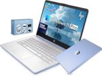 HP 14” Ultra Light Thin Laptop Computer 2026 Premium, MS Office, Copilot AI, 4-Core Intel CPU, 4GB DDR5 RAM, 628GB Storage (128GB UFS+500GB Ext), Long Battery, MarxsolAccessory, Win 11 Pro, Sky Blue