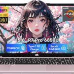 NIMO 15.6" Light-Gaming-Laptop, 8 Cores AMD Ryzen 7 Pro 6850U 16GB RAM 512GB SSD (Beat i7-1360P Up to 4.7GHz) Radeon 680M 100W Fast PD FHD Backlit Keyboard for Content Creators & Student 2-Yr Warranty