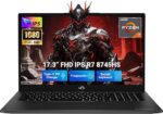NIMO 17.3" Gaming-Laptop, AMD Ryzen 7 8745HS (Up to 4.9GHz Beat R9 7940HS) 32GB RAM 1TB SSD Radeon 780M, USB 4.0 FHD PC for AI Multitasking & Remote Video Creators Streaming 2-Yr Warranty