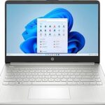 HP 14-dq0760dx 14 Inch HD Laptop Intel Celeron N4120 4GB DDR4 RAM 128GB eMMC Intel UHD Graphics Windows 11 Home in S Mode USB Type-C HDMI Ports, Natural Silver 9R334UA (Renewed)