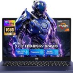 NIMO 17.3" Gaming-Laptop, AMD Ryzen 7 8745HS (Up to 4.9GHz Beat R9 7940HS) 32GB RAM 1TB SSD Radeon 780M, USB 4.0 FHD PC for AI Multitasking & Remote Video Creators Streaming 2-Yr Warranty