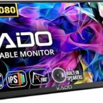 Kado 75Hz Portable Monitor 15.6-Inch FHD 1080p, 45W Reverse Charging USB-C mini-HDMI Gaming Monitor IPS Display Built-in Speakers, Second Display Kickstand for Laptop PC Phone Mac Xbox PS4/PS5 Switch