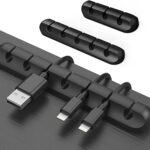 Cable Clips Cord Management Organizer, 3 Packs Silicone Adhesive Hooks, Wire Holder USB Power Charging Accessory Mouse PC Nightstand Desktop Wall Phone Workspace Office (7, 5 and 3 Slots)