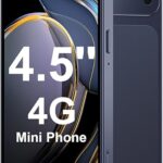 4.5'' Mini Phone 64GB Unlocked 4G Mobile Smartphone with 2000mAh Battery Compact Backup Mini Phone for Kids & Students Dual SIM Face ID Blue