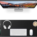 Magnetic Wireless Charging Mouse Pad, 27.5"x11.8" Gaming Desk Mat with Superior Stitched Edges, Non-Slip Base, Waterproof Smooth Desk Writing Pad for Gamer, Office & Home, Black