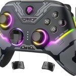EasySMX X15 Wireless PC Controller with Hall Effect Joysticks & Triggers, RGB Lighting, 2 Back Buttons, 1000mAh Battery, Bluetooth Game Controller for Windows PC, Steam, Switch & Android