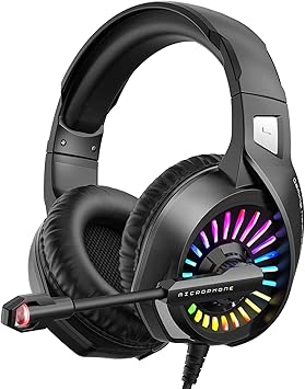ZIUMIER Gaming Headset with Microphone, Compatible with PS4 PS5 Xbox One PC Laptop, Over-Ear Headphones with LED RGB Light, Noise Canceling Mic, 7.1 Stereo Surround Sound ZIUMIER Gaming Headset with Microphone, Compatible with PS4 PS5 Xbox One PC Laptop, Over-Ear Headphones with LED RGB Light, Noise Canceling Mic, 7.1 Stereo Surround Sound - Image 1