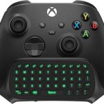 TiMOVO Green Backlight Keyboard for Xbox One, Xbox Series X/S,Wireless Chatpad Message KeyPad with Headset & Audio Jack,Mini Game Keyboard Fit Xbox One/One S/One Elite/2, 2.4G Receiver Included, Black