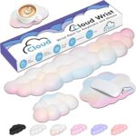 Cloud Wrist Rest Keyboard Palm Rest with Non-Slip Base for Computer Gaming Wrist Rest, YAMJUG Cloud Arm Rest Keyboard Wrist Pad Rainbow