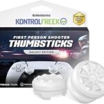 KontrolFreek FPS Freek Galaxy White for PlayStation 4 (PS4) and PlayStation 5 (PS5) | Performance Thumbsticks | 1 High-Rise, 1 Mid-Rise | White