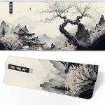 Japanese Mouse Pad, Large Japanese Desk Mat, XL Anime Gaming Keyboard Mat, Non-Slip Rubber Base, Big Extended Desk Protector for Home Office, 31.5”x11.8”