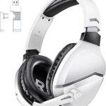 WolfLawS Wireless Gaming Headset with Noise Canceling Microphone for PS5, PC, PS4, 2.4G/Bluetooth Gaming Headphones with USB and Type-c Connector, Wired Mode for Controller Gamecube