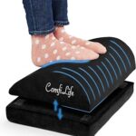 ComfiLife Foot Rest for Under Desk at Work – Adjustable Desk FootRest for Office Chair, Gaming Accessories – Ergonomic Teardrop Design for Back, Hip & Leg Pain Relief – 100% Memory Foam (Black)