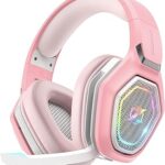 Ozeino 2.4GHz Wireless Gaming Headset with Microphone, 2.4G USB & Type C Transmitter - 30h Battery Life - RGB Lighting Gaming Headphones for PS5, PS4, PC, Phone