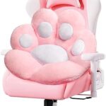 DOBUONO Cat Paw Cushion Kawaii Office Desk Chair Cushion Comfy Plush Cat Paw Shape Gaming Chair Cushion Bear Cute Seat Cushion for Girl, Kawaii Room Bedroom Decorate 28"x 24" (Pink)