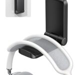 Lamicall Headphone Stand, Sticky Headset Hanger - Adhesive Headphone Holder Hook Mount, Headset Stand Holder Clip Under Desk, Earphone Clamp for Airpods Max, HyperX, Sennheiser, Black