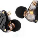 Linsoul KZ ZS10 Pro, 4BA+1DD 5 Driver in Ear Monitor, HiFi Wired Earbuds, Gaming Earbuds, Hybrid IEM Earphones with Stainless Steel Faceplate, Detachable Cable for Musician(Without Mic, Dark Black)