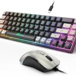 GEODMAER 65% Gaming Keyboard and Mouse Combo, RGB Backlit Keyboard + 7200 DPI Gaming Mouse, Ultra-Compact Anti-Ghosting Wired Keyboard and Mouse for PC Laptop Gamer