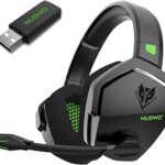 NUBWO G06 Dual Wireless Gaming Headset with Microphone for PS5, PS4, PC - 23ms Low Latency Audio - 100-Hour of Playtime - 50mm Drivers (Black-Green)