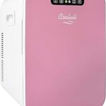 Cooluli 20L Mini Fridge For Bedroom - Car, Office Desk & College Dorm Room - Glass Front & Digital Temperature Control - Small 12v Refrigerator for Food, Drinks, Skincare, Beauty & Breast Milk (Pink)