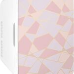 Cooluli 10L Mini Fridge for Bedroom - Car, Office Desk & Dorm Room 12v Portable Cooler Warmer Food, Drinks, Skincare, Beauty Makeup AC/DC Small Refrigerator with Glass Front, Fractal Pink