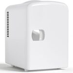 Antarctic Star 4L/6 Can Portable Mini Fridge,Personal Compact Refrigerator,Small Cooler for Food,Drinks or Skin Care, AC/DC for Bedroom, Car, Office & Dorm, White