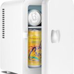 Antarctic Star 4L/6 Can Portable Compact Refrigerator for Bedroom,Car,Office & Dorm,Small Cooler for Food/Drinks/Skin Care,AC/DC,WHITE