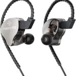 Phenyx Pro Hybrid Dual Driver in-Ear Monitor Earphones, Noise Isolation HiFi Stereo IEM w/Detachable Tangle-Free 2-Pin Cable, Wired Earbuds for Singers, Musicians, Gaming, Black (PME-20)