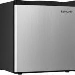 EUHOMY 1.7 Cu.Ft Mini Fridge, Reversible Single Door Compact Refrigerator, Energy Saving, Adjustable Thermostat, Mini Fridge for Bedroom, Office, Dorm, Silver