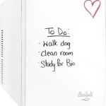 Cooluli Vibe Mini Fridge for Bedroom - With Cool Front Magnetic Whiteboard - 15L Portable Small Refrigerator for Travel, Car & Office Desk - Plug In Cooler & Warmer for Food, Drinks & Skincare (White)