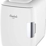Cooluli Mini Fridge for Bedroom - Car, Office Desk & Dorm Room - Portable 4L/6 Can Electric Plug In Cooler & Warmer for Food, Drinks, Skincare Beauty & Makeup - 12v AC/DC & Exclusive USB Option, White