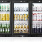 BODEGA BODEGACOOLER Commercial Bar Cooler With 3 Glass Doors,11.4 Cu.Ft Under Counter Beverage Refrigerator,Back Bar Refrigerator,Commercial Display Drink Fridge,LED Lighting Beer Wine Soda Drinks