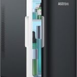 AstroAI Mini Fridge 2.0 Gen, 6 Liter/8 Cans Small Refrigerator Makeup Skincare Fridge 110V AC/12V DC Portable Thermoelectric Cooler and Warmer Fridge for Bedroom, Present for Dad (Dark Grey)
