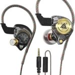 Wired Gaming Earbuds, Ak3file in Ear Monitors, Deep Bass Sound Wired Earbuds, HiFi in Ear Headphones with 1DD 10mm Dynamic Driver, IEM for Music Gaming Video Calling (Black)